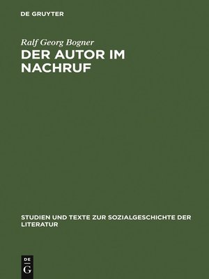 cover image of Der Autor im Nachruf